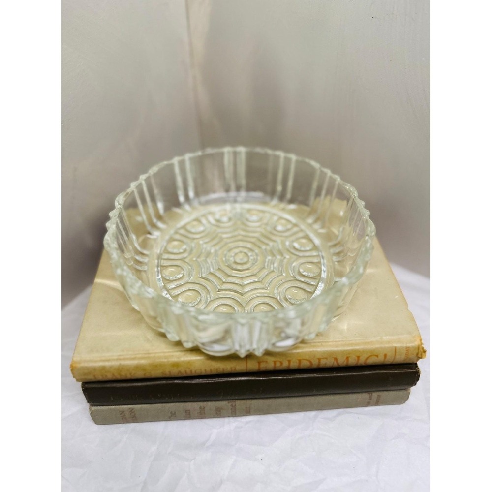 1930s Anchor Hocking Old Cafe Depression Glass Candy Dish 7x2